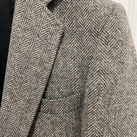 VTG Men’s Imperial By Haggar Wool Tweed Herringbone Blazer Jacket 38 R USA - Picture 6 of 16